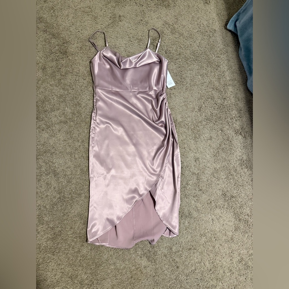 Elegant Satin Slip Dress in Mauve